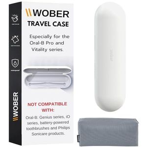 Elektrische tandenborstel reiskoffer compatibel met Oral-B Pro 1000, 1500, 2000, 3000, elektrische tandenborstel met buitentas, magnetisch slot, reistas houder voor elektrische (Grijs, met tas)