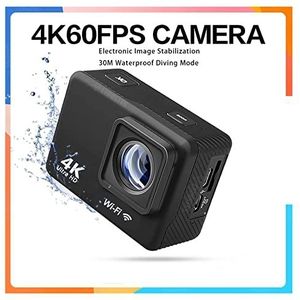 Actiecamera Actie Camera 4K 60fps/30fps Met Afstandsbediening Scherm Waterdichte Sport Camera Drive Recorder Sport Camera Helm (Color : Action Camera-E, Size : With 32G Card)