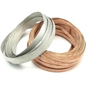 FOVAOK 2 4 6 8 10 12 ~ 28 mm ingeblikte koperen kous intrekbare gevlochten kabelhuls warmtekrimpbare hulzen kabelbeschermingshoes(vertind koper, 5M_WIDTH 6 MM)