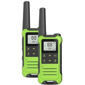 2 Stuks Mini Walkie Talkie PMR FRS Draagbare LCD-scherm Tweerichtingsradio Ondersteuning Type-C Oplader For Jacht Kampeertrip Heldere Spraakoverdracht(FRS add BAT-NG)