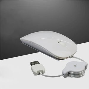 Notebook Computer Telescopische Bedrade Muis Mute USB Optische Muis Kantoorspellen (Wit