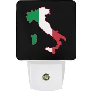 Italia Italië Italiaanse Kaart Vlag Warm Wit Nachtlampje Plug In Muur Schemering naar Dawn Sensor Lichten Binnenshuis Trappen Hal