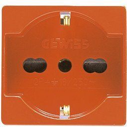 Gewiss GW20287 Type F (Schuko) Orange Outlet Box - Outlet Boxes