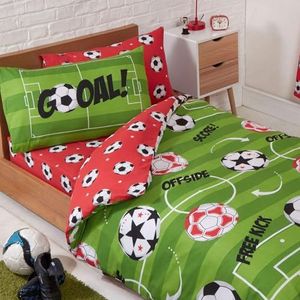 Rapport Voetbal rood junior dekbedovertrek en kussensloop set
