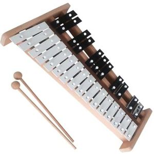 Percussie-instrument 27 noten Compact klokkenspel Houten basis Aluminium stokken met 2 hamers Professionele Klokkenspelset (Size : 2)