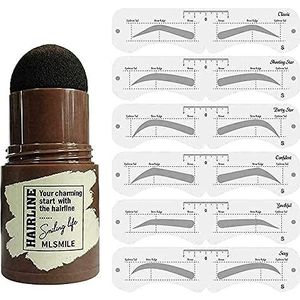 Tyemp Wenkbrauwstempelset, eentraps wenkbrauwstempel, waterdichte wenkbrauwstempel, wenkbrauwstempel, make-upgereedschap voor vrouwen, wenkbrauwvormer met 6 herbruikbare sjablonen