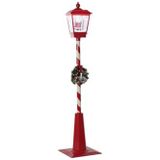 DKD Home Decor Lantaarn wit rood metaal 30 x 30 x 180 cm