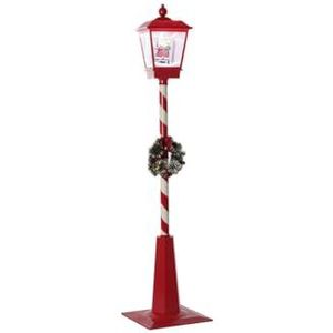 DKD Home Decor Lantaarn wit rood metaal 30 x 30 x 180 cm