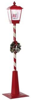 DKD Home Decor Lantaarn wit rood metaal 30 x 30 x 180 cm
