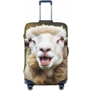BTCOWZRV Grappige ondeugende schapentong schattige dierenprint bagagehoes stofdichte kofferhoes elastische reisbagagebeschermer kofferbeschermer kofferbeschermer geschikt voor 45-70 cm bagage, zwart,