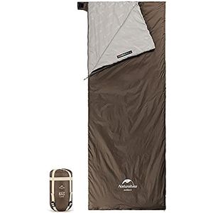 Naturehike ultralichte katoenen slaapzak met compressiezak, rechthoekige warme slaapzak, comfortabel en compact voor kamperen wandelen reizen (bruin, XL)