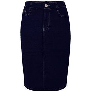 Fraternel damesjeans rok knie lengte potlood stretch Blauw 46