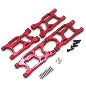 For WLtoys 124007 124008 124010 124017 124019 144001 144016 144018 RC afstandsbediening auto metalen for en achter swingarm onderdelen(Red)