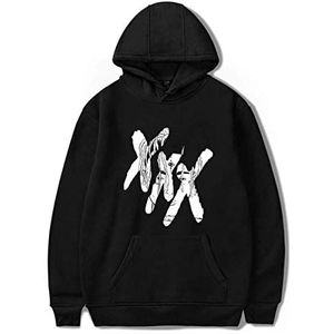 Xxxtentacion Hoodie met lange mouwen voor heren, basic stijl, sweatshirt, uniseks, sport, casual, top, jumper, pullover, capuchonpullover, sweatjack, zwart-2, XS
