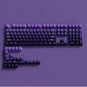 QPSJXN OEM-profiel PBT keycaps, gradiënten, RGB, backlit keycapset, compatibel met MX Switch mechanische toetsenborden in zwart, roze, grijs-wit voor doe-het-zelfprojecten (paars)