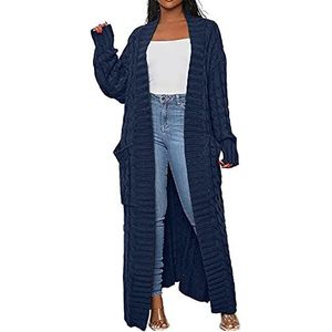 Dames Vest - Gebreid - Lange Mouwen - Met Dubbele Zak - Wafelstructuur