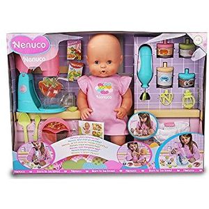 Nenuco - Babypop met snacks en snacks accessoires voor het maken van pap, met 2 elektronisch speelgoed, mixer en lepels, meisjes en jongens 4 jaar, beroemd (700016649), voorversie