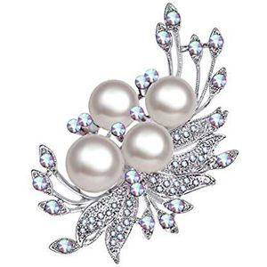 Broche Broche met parel en diamanten, decoratielegering Creatieve elegante geschenkbroche
