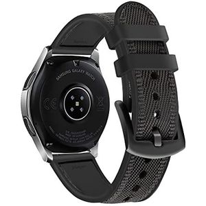 Strap-it smartwatch bandje 22mm - Hybrid nylon siliconen bandje geschikt voor/Gear S3 Classic & Frontier/Galaxy Watch 3 45mm / / 3/4 - - zwart - Geschikt voor Samsung Galaxy Watch 46mm
