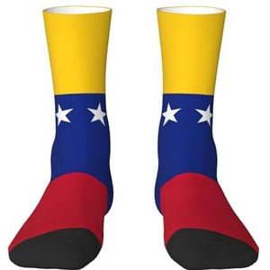 Evengigy Vlag van Venezuela Grappige Sokken Crazy Fashion Cool Gepersonaliseerde Zachte Crew Sokken voor Mannen Vrouwen Unisex, Wit, One size