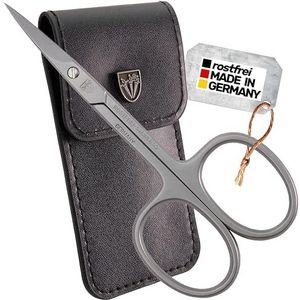 DREI SCHWERTER - Schaar recht lemmet | Ideaal voor het nauwkeurig verwijderen van huidresten. Roestvrije merkkwaliteit MADE IN GERMANY | Inhoud: zwart nageletui gemaakt van kunstleer, huidschaar -