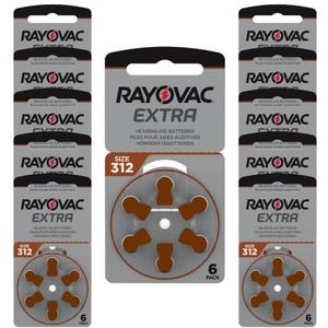 Rayovac Extra P312 10 + 1 pack | hoortoestel batterij bruine sticker voordeel pak