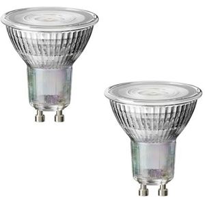 ledscom.de 2 GU10 LED lampen, PAR16, warm wit (2800 K), 6,3 W, 374lm, 70°, 3-staps dimmer, reflector spiegel (zilver)