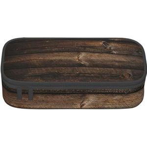 sttung De bruine Houten Zak van de het Potlood Kosmetische Opslag van de Drukwenkbrauw met