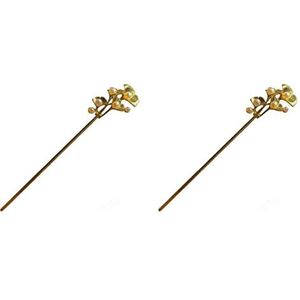 Haarspeldjes 3 stks Ginkgo Maken Styling voor Haarspeld Elegante Eetstok Decoratieve Gouden Chignon Biloba Stijl Chinees Haar Delicate Eetstokjes Vintage Accessoires Vrouw Pin (Kleur: Zoals Getoondx2 stuks, Maat