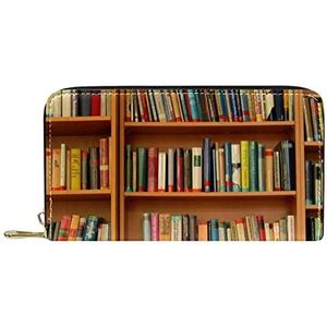 Lederen Zip Lange Portemonnee Boekenplank Portemonnee Leer, Meerkleurig, 20.5x2.5x11.5cm/8.07x1x4.53 in, Klassiek