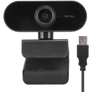 1080P Webcam, USB-webcamera In Hoek Verstelbare HD-computercamera met Microfoon Laptop PC Desktop-webcam voor Videogesprek(zwart)