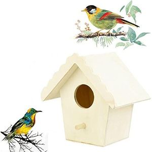 Traditionele Houten Vogelhut Opknoping Wild Bird House Vogelnestdozen voor Vogels Houten Kleine Vogelhuis voor Boom Balkon