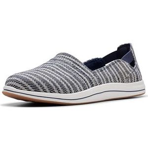 Clarks Breeze Step II slippers voor dames, Marineblauw textiel, 44 EU Breed