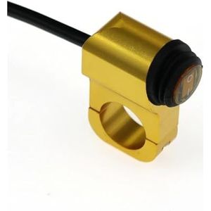 Motorfiets Stuurstart Stop-knop 7/8"" 22mm Motorfiets Aluminiumlegering Schakelaars Stuur Koplampschakelaar En 3 Draden Met Rood Voor LED-licht 12v 16A(Yellow)