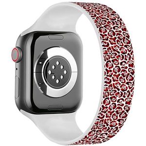 Solo Loop band compatibel met alle series Apple Watch 38/40/41mm (trendy rode luipaardvlekken geïsoleerd) rekbare siliconen band band accessoire, Siliconen, Geen edelsteen