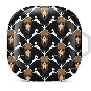 Grappige beveiliging lijfwachten gorilla oordopjes hoesje compatibel met Samsung hard shell beschermhoes wit stijl