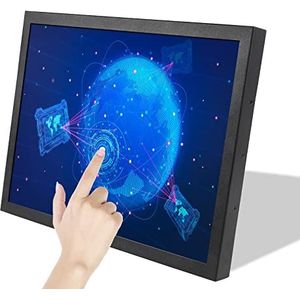 VSDISPLAY Industriële Touch Monitor met Dubbele Luidsprekers,15 duim 1024x768 400nit IPS Weerstand biedende Touch Sensor LCD Scherm met VGA DVI Video-ingang