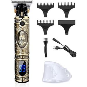 Draadloze haartrimmer met 3 opzetstukken, USB-oplaadbaar, 120 minuten, lcd-display, professionele kappersgereedschap, draadloze trimmer