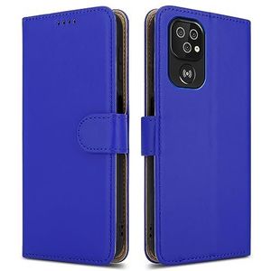 PIXFAB Voor Doro 8200 Lederen Telefoonhoesje, Magnetische Sluiting Volledige Bescherming Boek Folio Ontwerp, Portemonnee Case Cover [Kaartsleuven] en [Kickstand] Voor Doro 8200 - Blauw