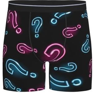 GRatka Boxer slips, heren onderbroek Boxer Shorts been Boxer Slip Grappige nieuwigheid ondergoed, Neon vraagteken naadloos, zoals afgebeeld, XL