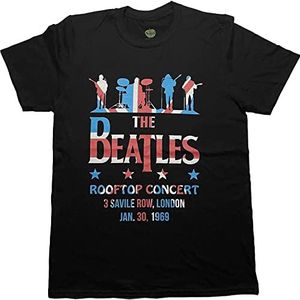 The Beatles T Shirt Drop T Saville Row Rooftop Flag nieuw Officieel Unisex Zwart XXL