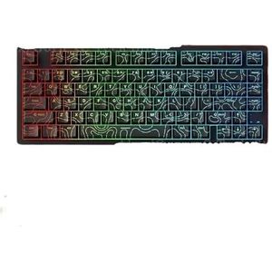 QPSJXN Mchose JET75 Mechanisch toetsenbord, bekabeld, met magnetische schakelaar, 8K polling-snelheid, hot-swap, lage latentie, RGB, aanpasbaar, accessoires, verschillende systemen (Star-Contour line)