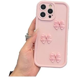 Voor IPhone 16 Geval Schattig, 3D Roze Schattig Vlinder Silicone Zacht Telefoongeval Voor IPhone 16 15 14 13 12 11 Pro Max Schokbestendig Snoepje Dekking(For iPhone 16Pro Max)