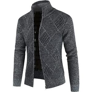 Hinewsa Herentrui herfst gebreide truien heren vest jassen jassen mannen casual gebreide kleding, DARK GRIJS, L