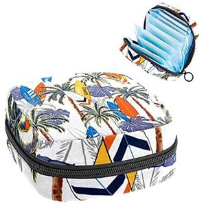 Periode Pouch Draagbare Tampon Opbergtas,Tampon Houder voor Portemonnee Vrouwelijke Product Organizer,Kokosnoot hout Multi vleugel, Meerkleurig, 4.7x6.6x6.6 in/12x17x17 cm