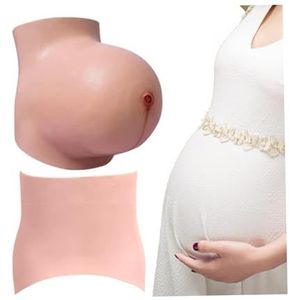 Realistische Nep Zwangerschapsbuik Silicone, Kunstmatige Baby Bump 6-8 Maanden - Zacht Huidgevoel, Draagbare Buik Bodysuit voor Acteren, Moederschapskleding Proeven, Theater & Fotoshoots