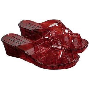 Slippers, Mode Kristallen Pantoffels Binnen Buiten Dikke Bodem Helling Sandalen met Persoonlijkheid,voor dames en heren(Red,40 EU)