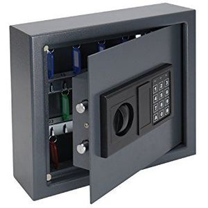 HMF 2030-11 Sleutelkluis met elektronisch slot, 30 haken, 30 x 28 x 10 cm, antraciet