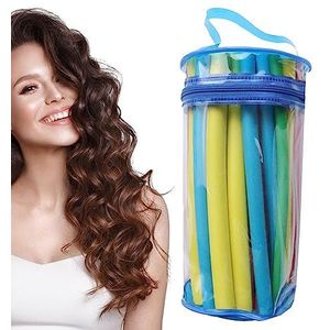 Flexibele Curling Hengels - 42-delige flexibele krultangset van zacht schuim,Twist Foam Hair Rollers Heatless Foam Hair Curls Flexibele 9 inch Geen Heat Magic Curly Styling Tool voor Kort Tsuchiya