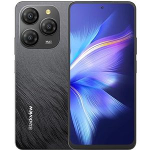 Blackview 5G Smartphone Shark 9, 24 GB + 256 GB, 6,67 inch 90 Hz HD+ beeldscherm, camera 50 MP, batterij 5000 mAh, Dual SIM Dual 5G, Android 14 telefoon, Smart-K Box, GPS NFC, zwart